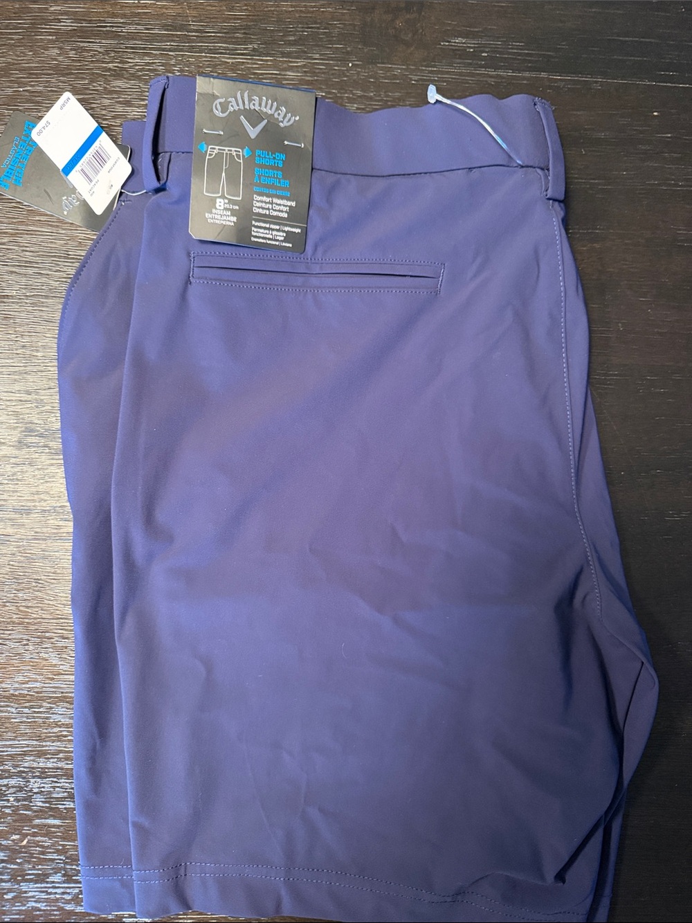 NWT 8” Callaway Men's Navy Pull On Athletic Golf Shorts XL